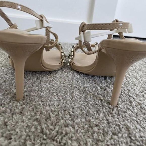 Zara Beige Sandals with Rhinestone Accents - Picture 3 of 3